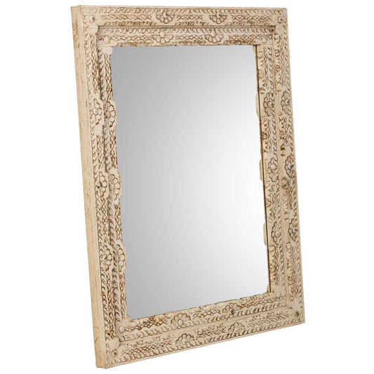 ESPEJO DALIAN ARTESANAL BLANCO DE MADERA image 0