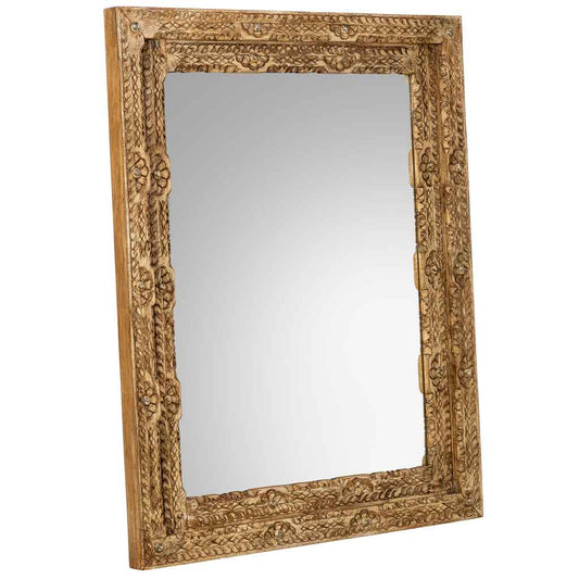 ESPEJO DALIAN ARTESANAL MARRÓN DE MADERA image 0