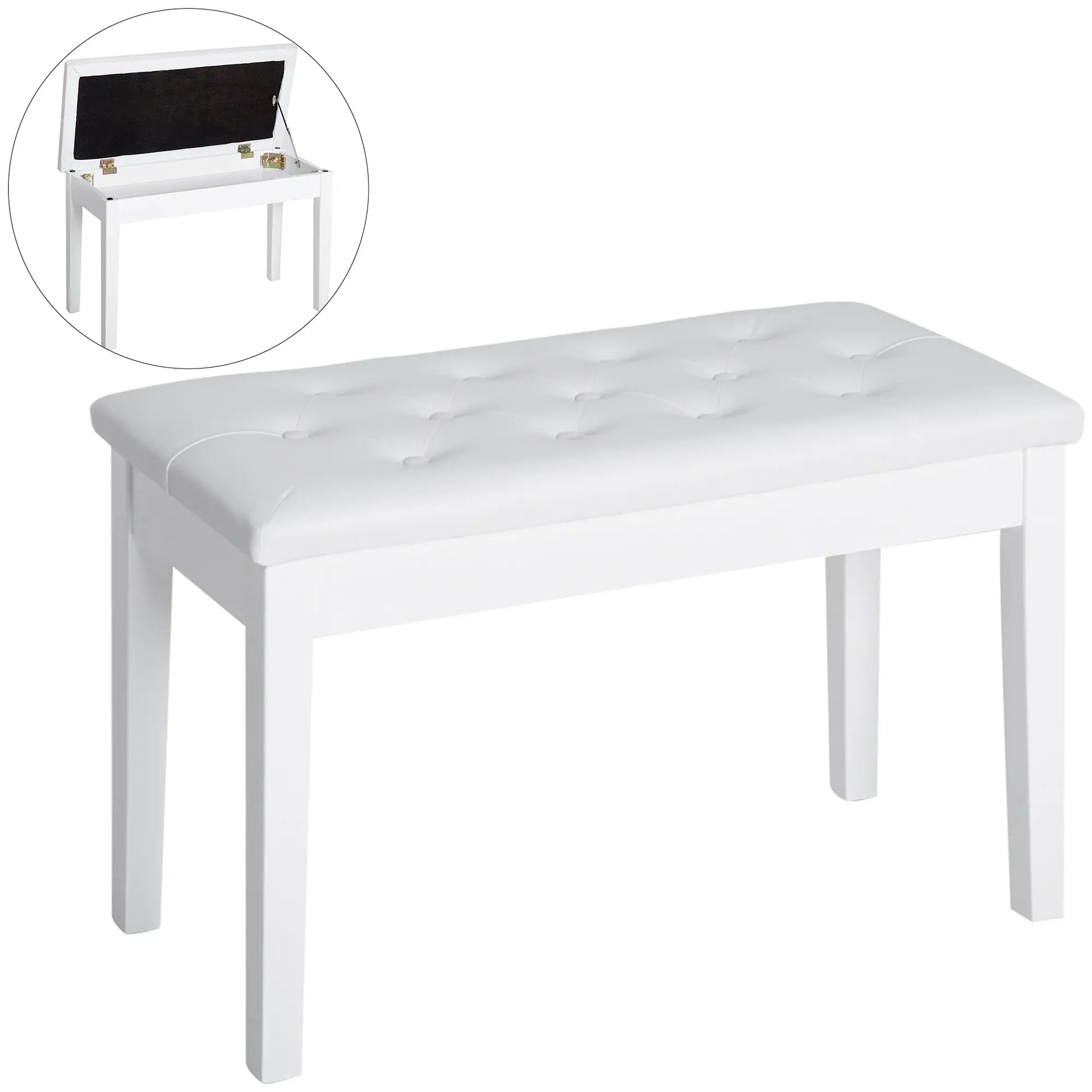 BANQUETA DE PIANO ARMONÍA BLANCA CON ALMACENAMIENTO image 9