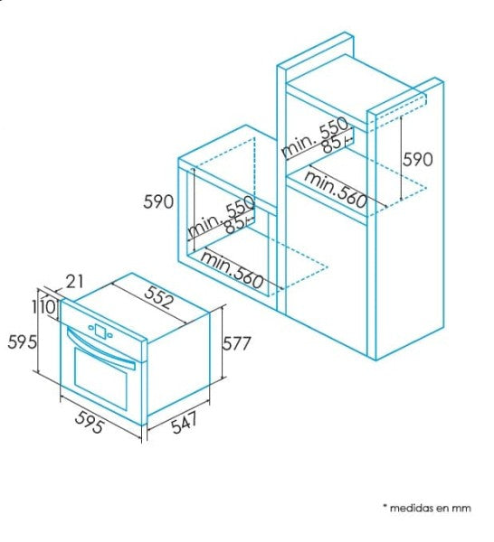 Edesa EOE-6040 X A - Horno multifunción de 80 litros inox Clase A image 1