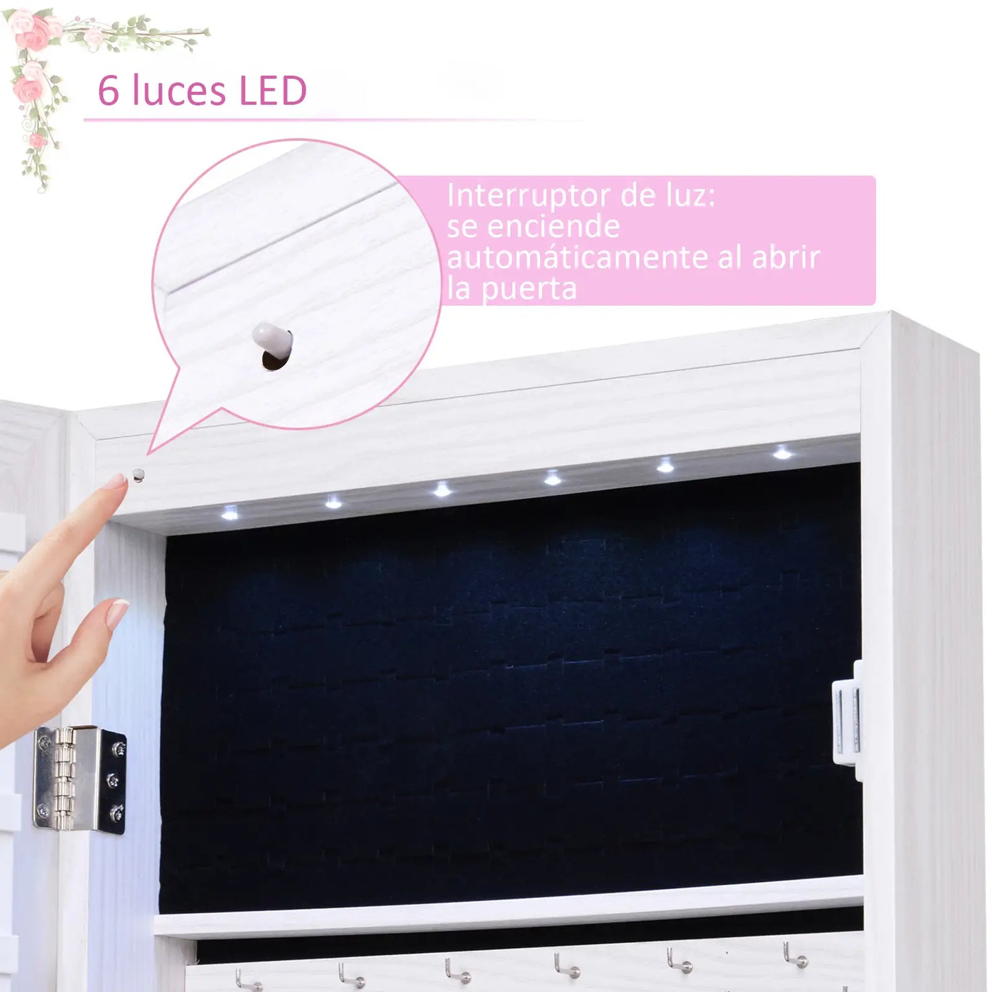 ESPEJO JOYERO LED WALL STYLE CON CERRADURA image 3