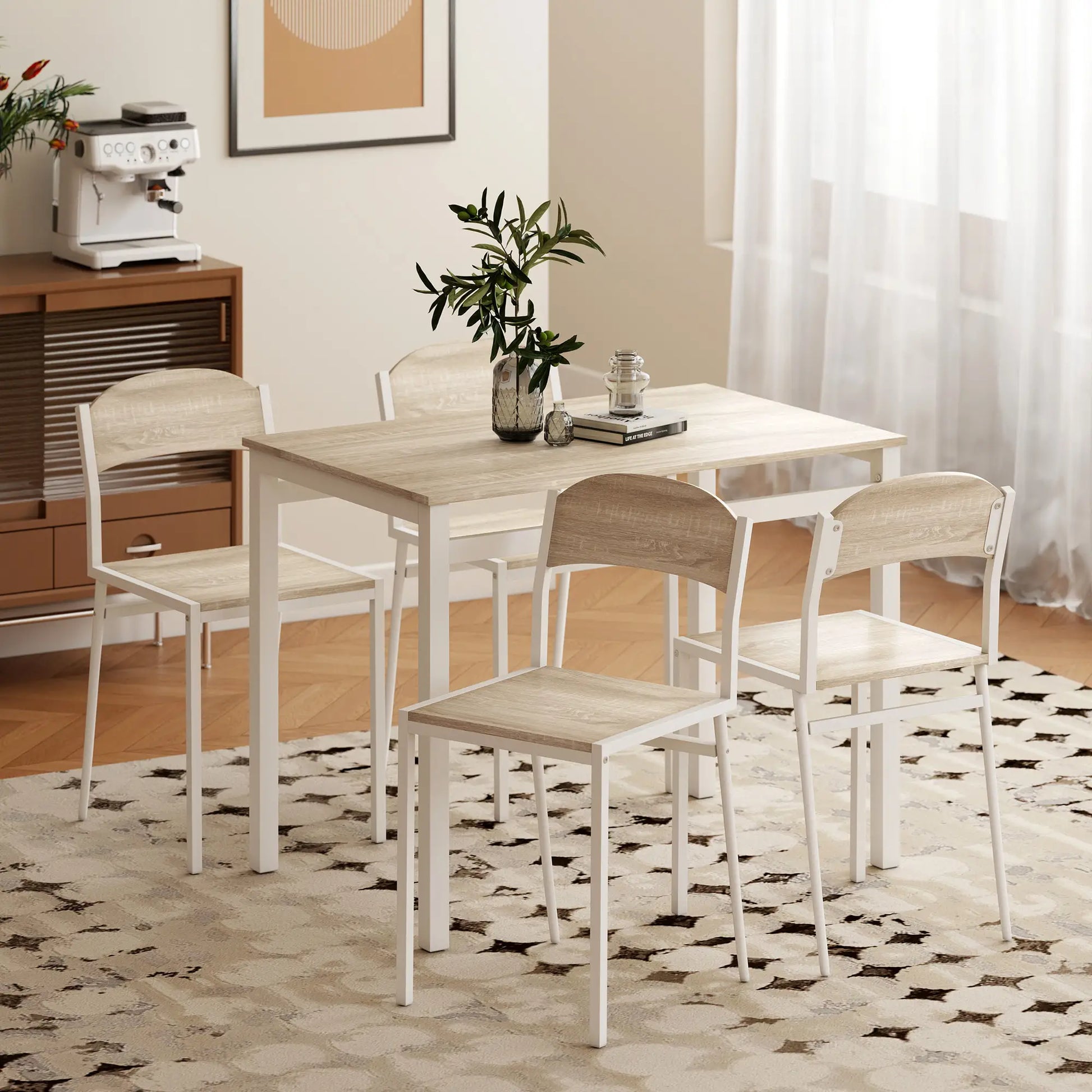 JUEGO DE MESA Y 4 SILLAS DE COMEDOR ESTILO MODERNO BLANCO – MODELO NORDIC image 7