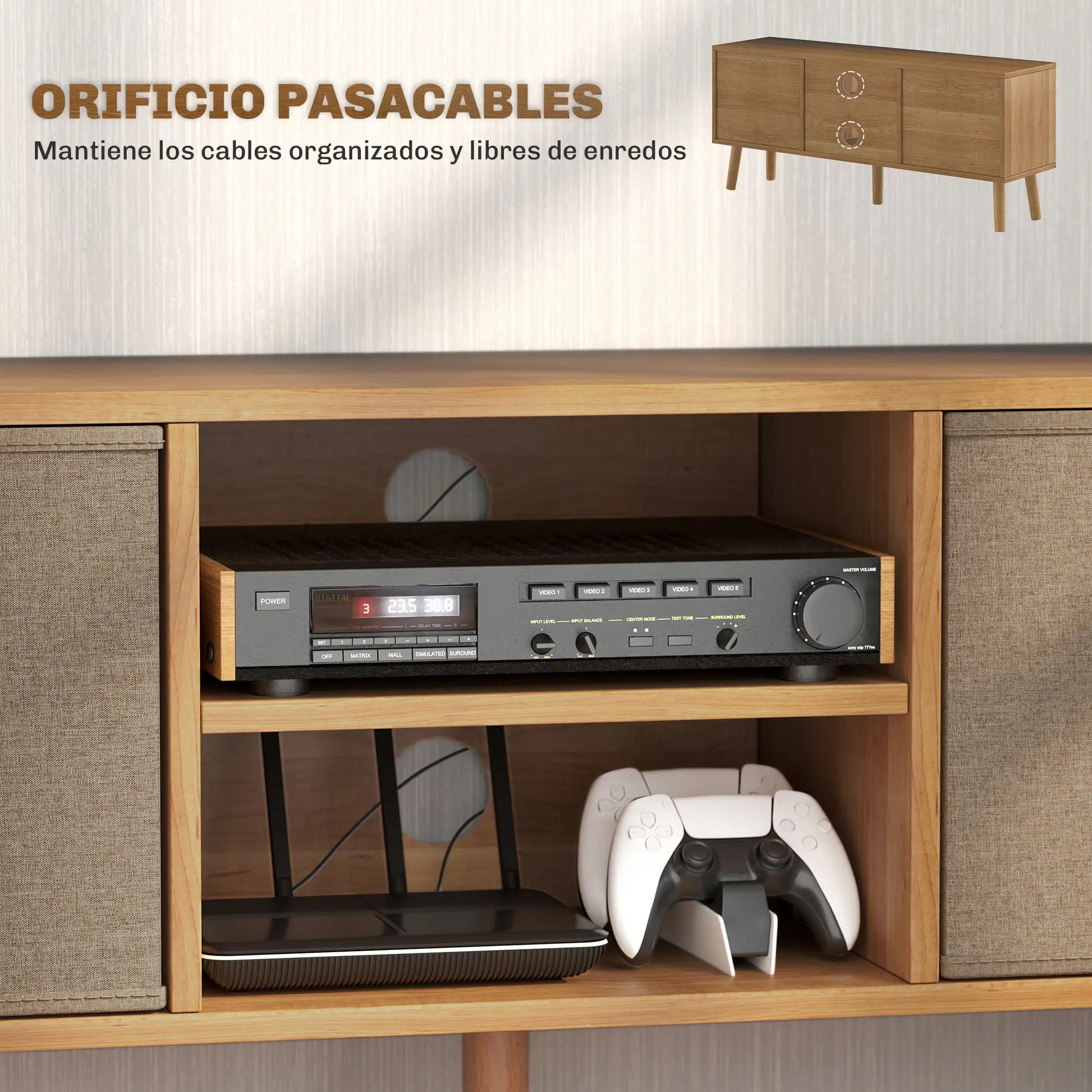 MUEBLE TV 110 CM MADERA & MARRÓN image 3