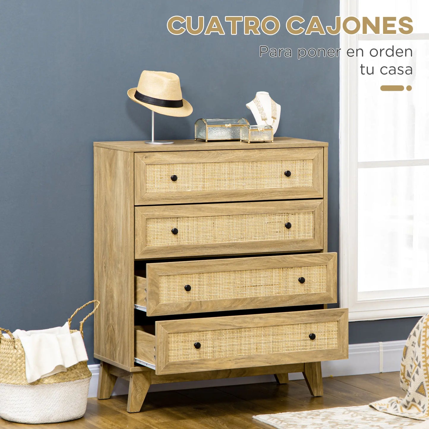 CÓMODA RATTAN NATURE 4C image 1
