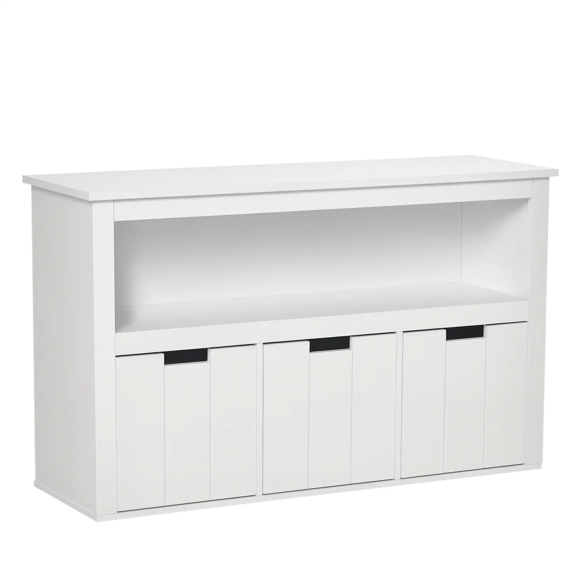 APARADOR DE SALÓN BLANCO CON 3 CAJONES Y ESTANTES – MODELO NORDIK image 1