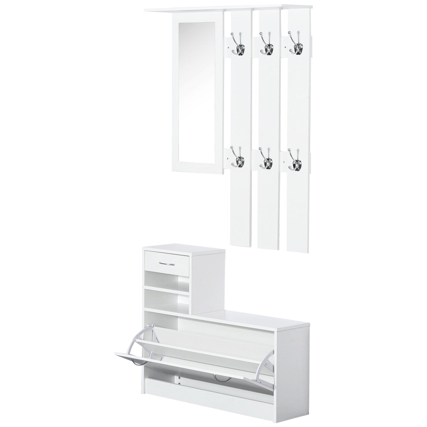 RECIBIDOR COMPLETO MIRROR&STORE WHITE 3 EN 1 image 1