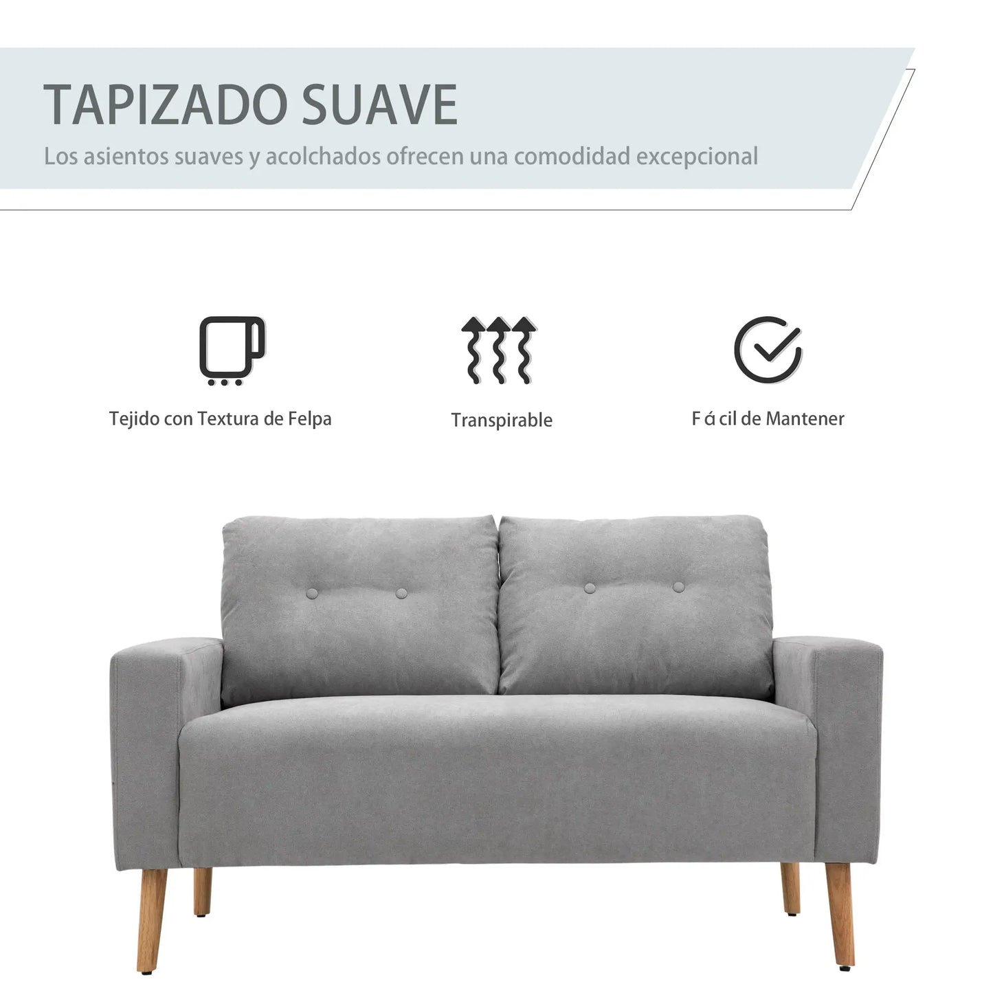 SOFÁ DE 2 PLAZAS MODELO NÓRDICO image 7