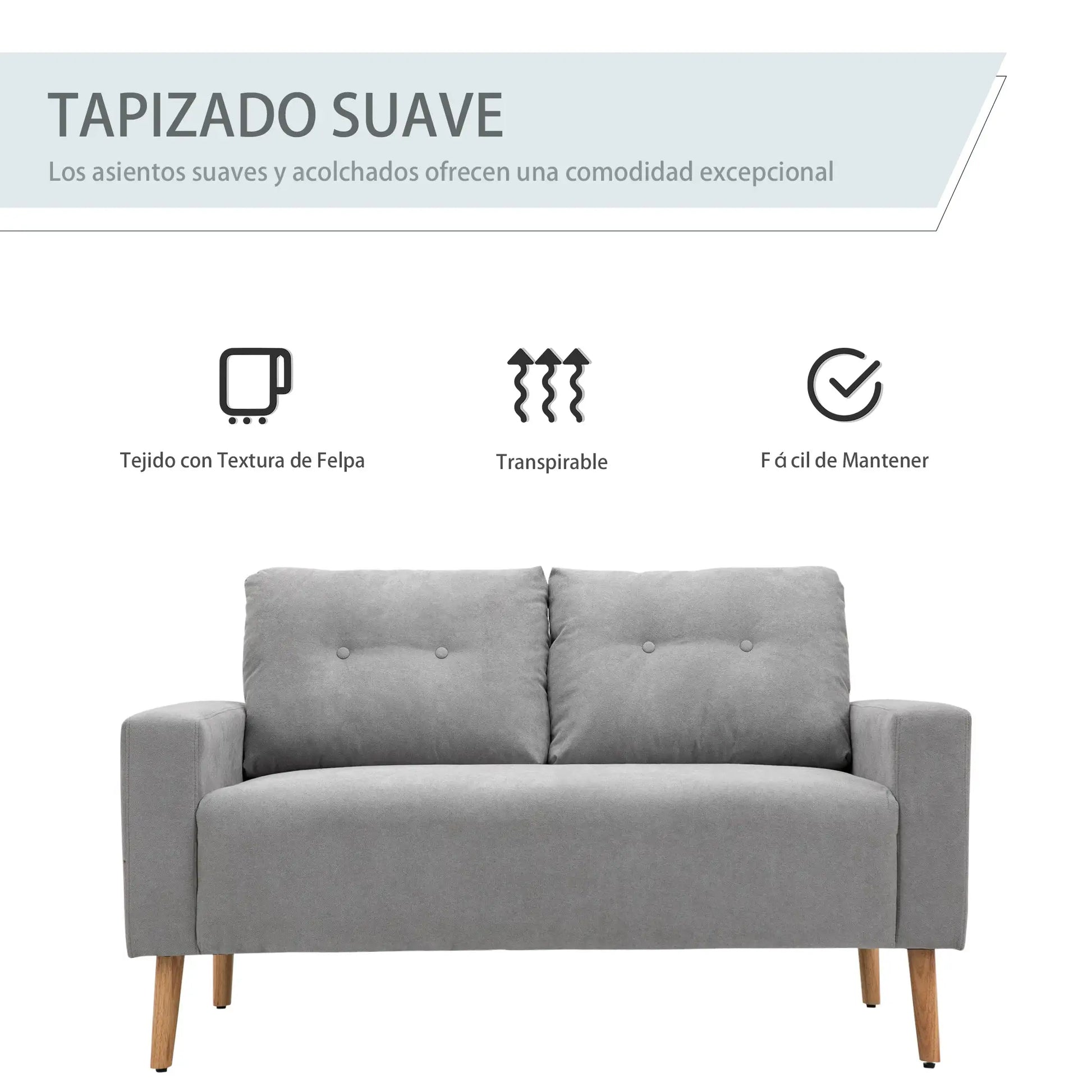 SOFÁ DE 2 PLAZAS MODELO NÓRDICO image 7