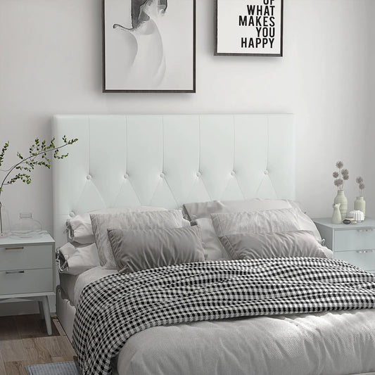 CABECERO DE CAMA BLANCO 160 CM TAPIZADO EN PU image 0