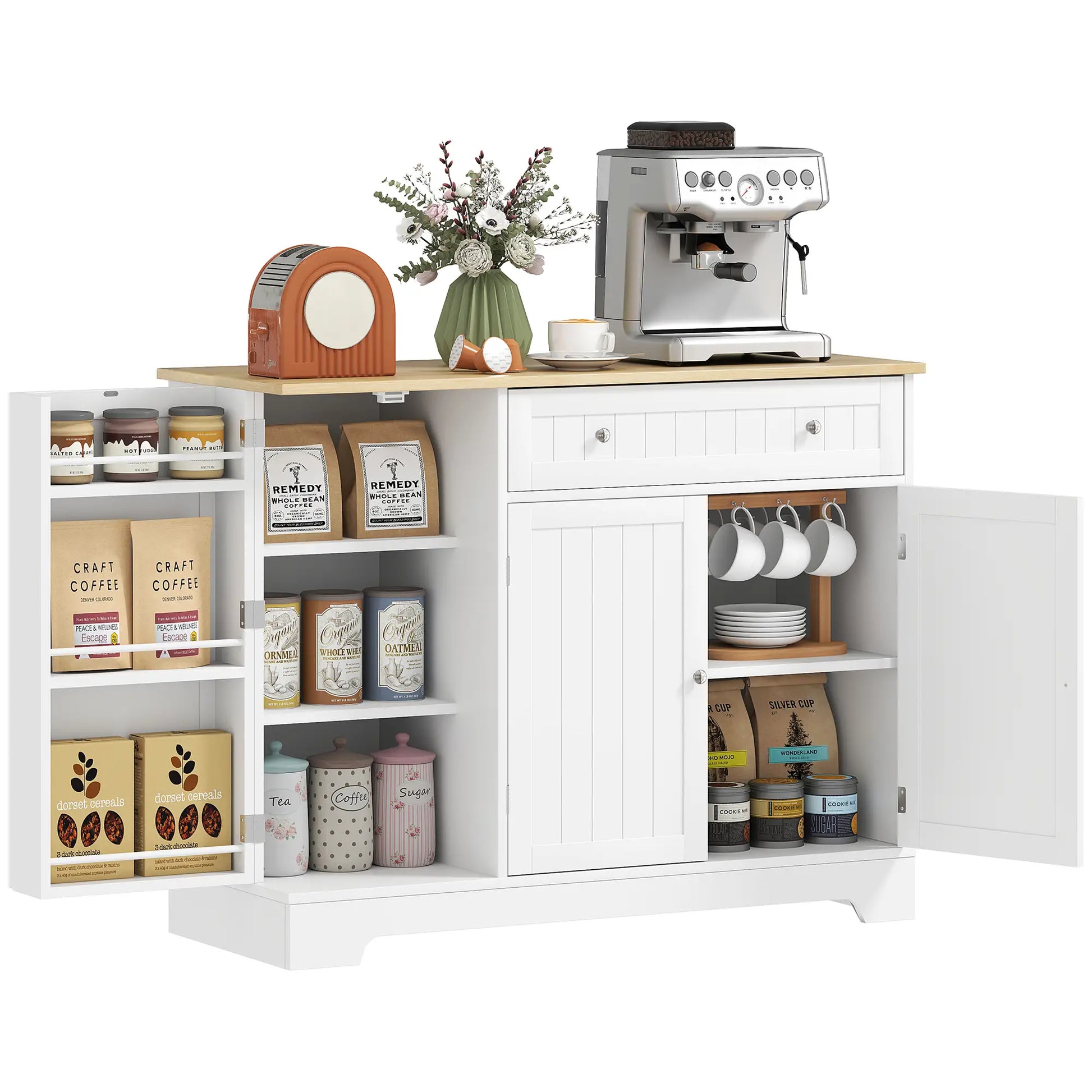 APARADOR DE COCINA BLANCO Y ROBLE 105 CM – MODELO SIERRA image 6
