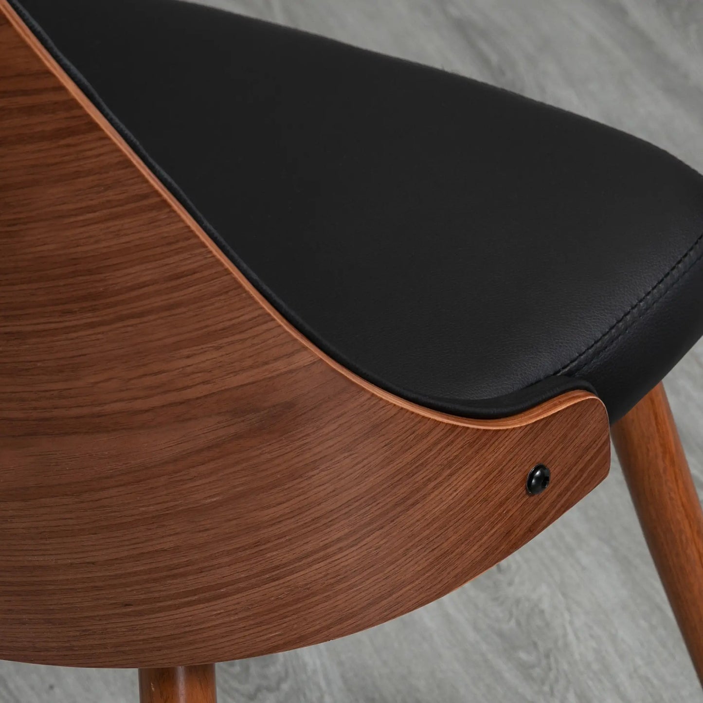 SET DE 2 SILLAS DE COMEDOR MODERNAS TAPIZADAS EN CUERO SINTÉTICO – COLOR NEGRO image 8