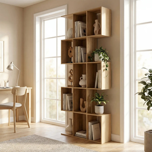 📚 Librería Modelo ZIGZAG – Diseño en S de Gran Capacidad