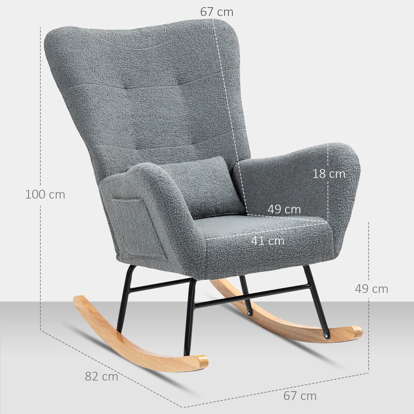 MECEDORA MODELO NORDIC TEDDY – BUTACA MECEDORA TAPIZADA image 2