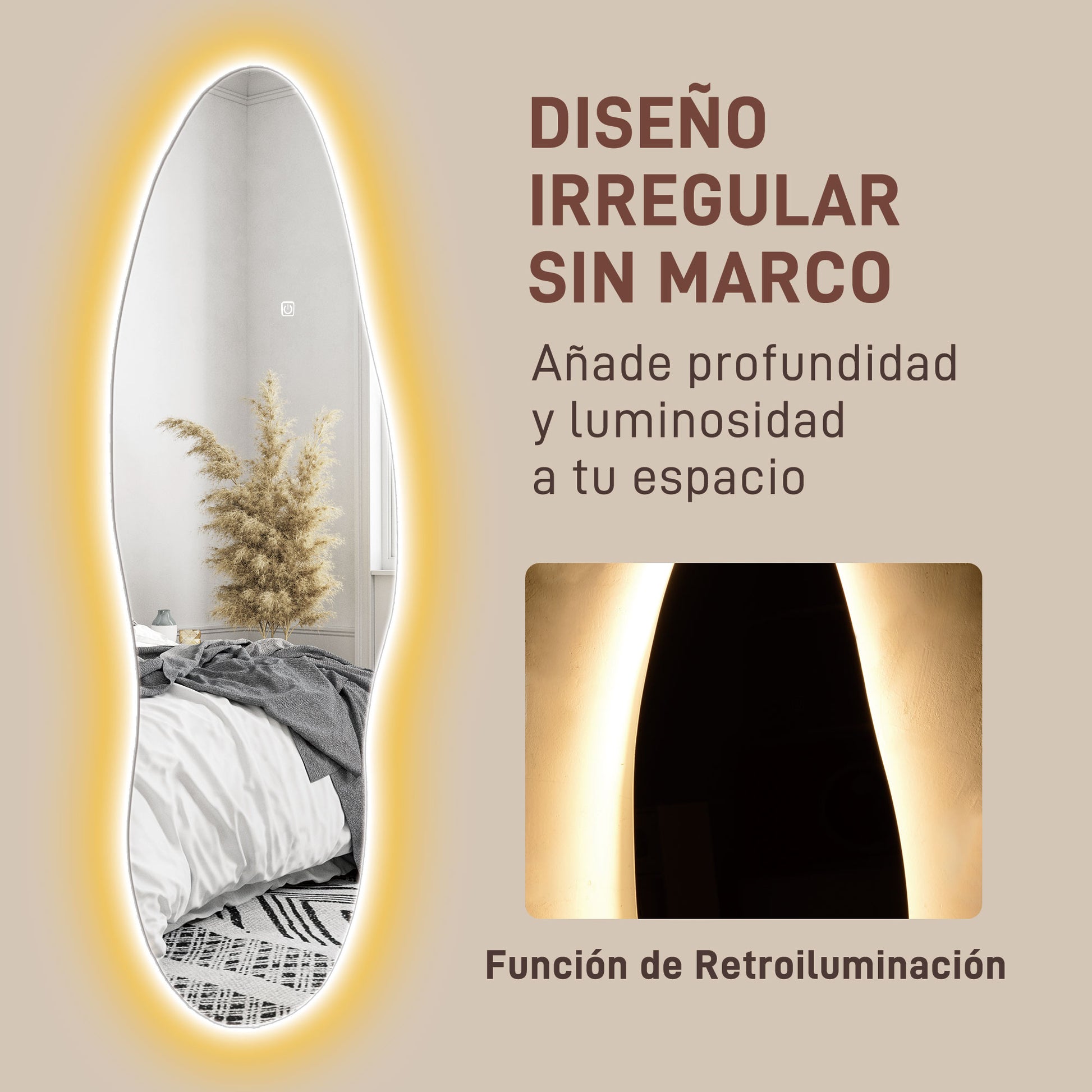 ESPEJO LED WAVE FULL BODY 3 TONOS image 3
