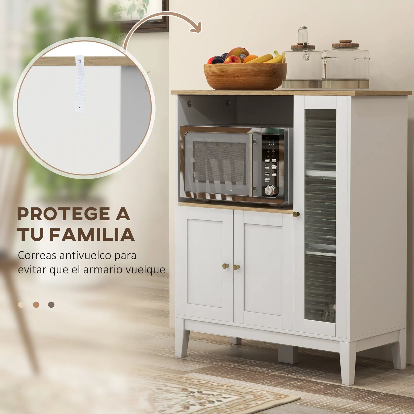 APARADOR MUEBLE AUXILIAR DE COCINA MODELO BLANCOMICRO image 5