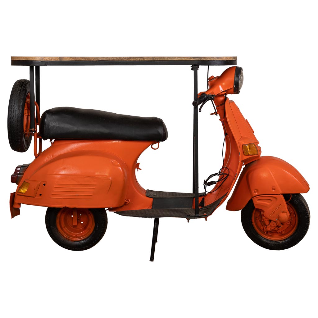 BARRA BOTELLERO MOTO VESPA ARTESANAL NARANJA image 5
