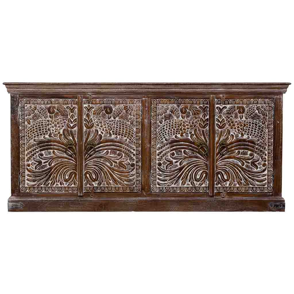 APARADOR AKI DE MADERA ARTESANAL CON 4 PUERTAS MARRÓN image 3