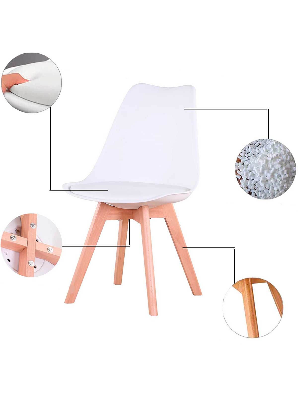 Silla Fina estilo nórdico patas de madera image 3