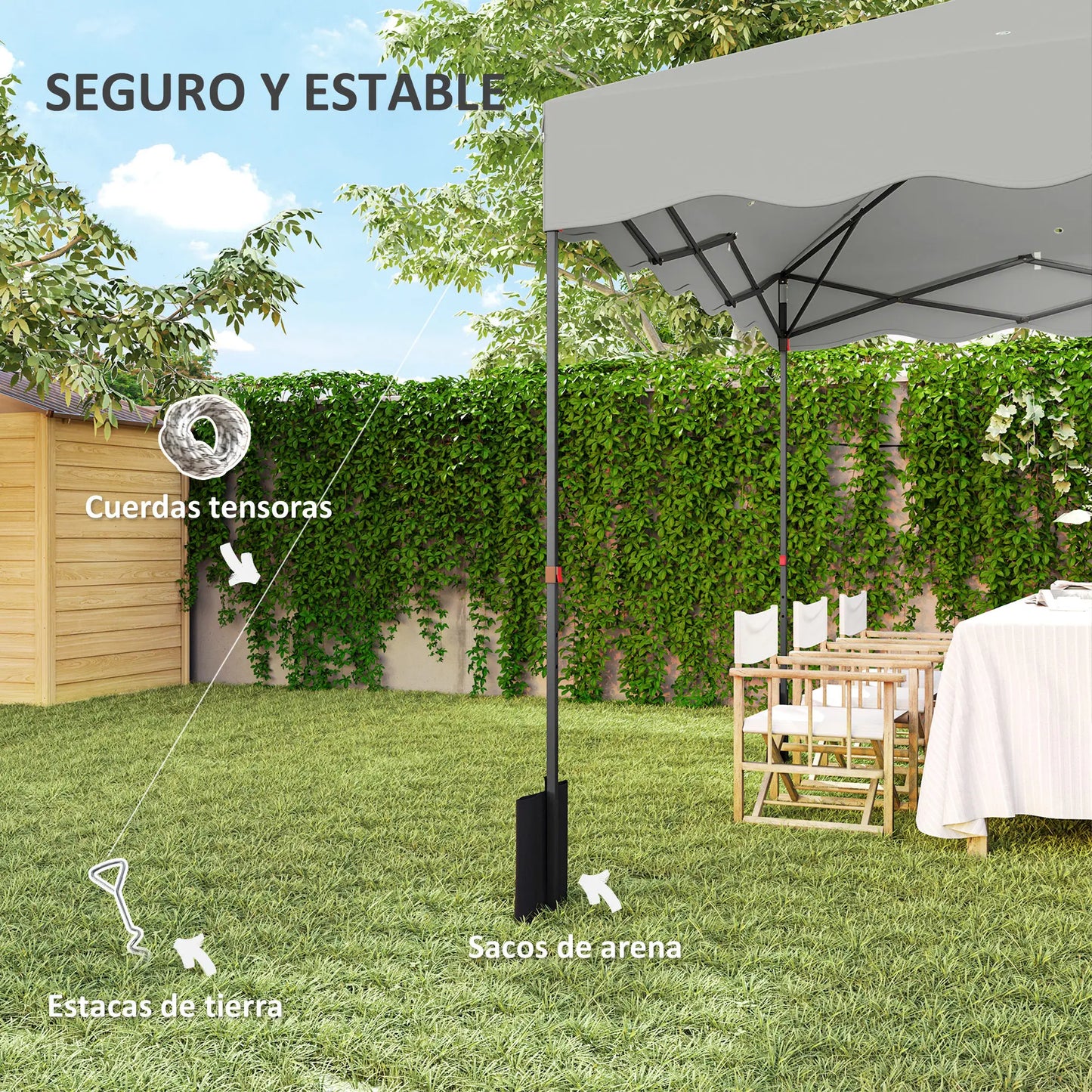 CARPA PLEGABLE DE JARDÍN AURA SHADE 3X3 BLANCA image 1