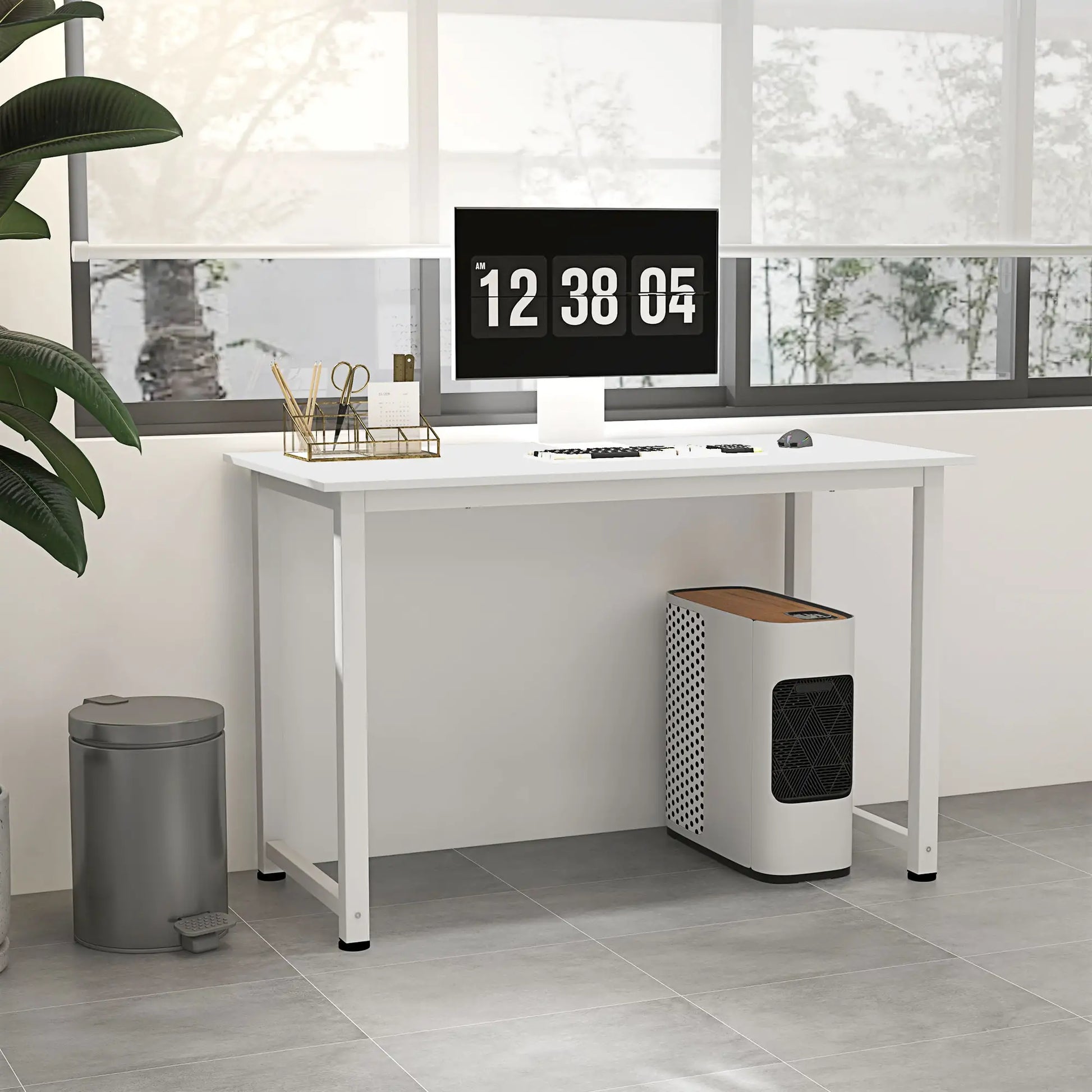 MESA DE ESCRITORIO MODERNA NORDIC STEEL 120x60 CM BLANCO image 0