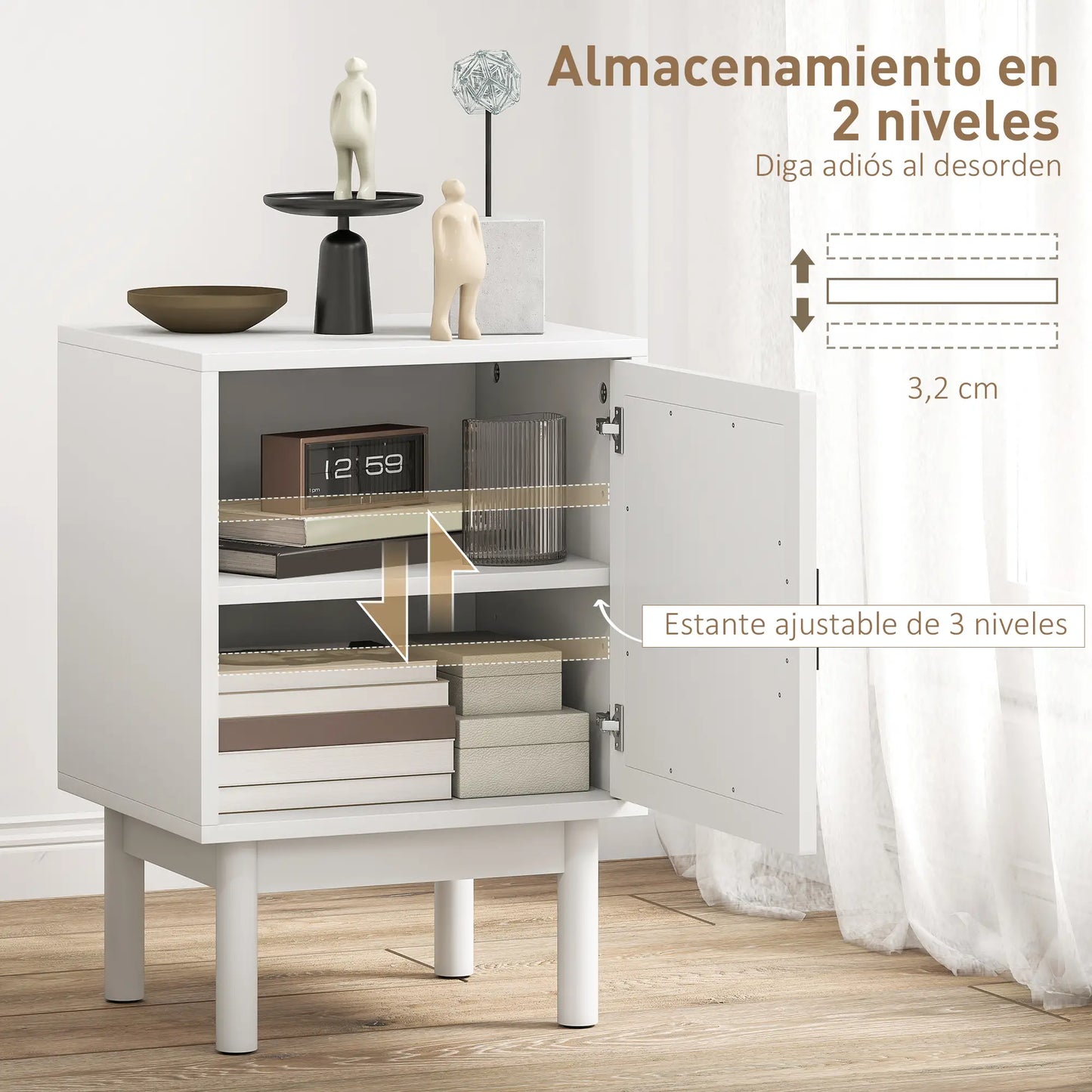 MESITA DE NOCHE BOHEMIA RATÁN BLANC CANNAGE image 4