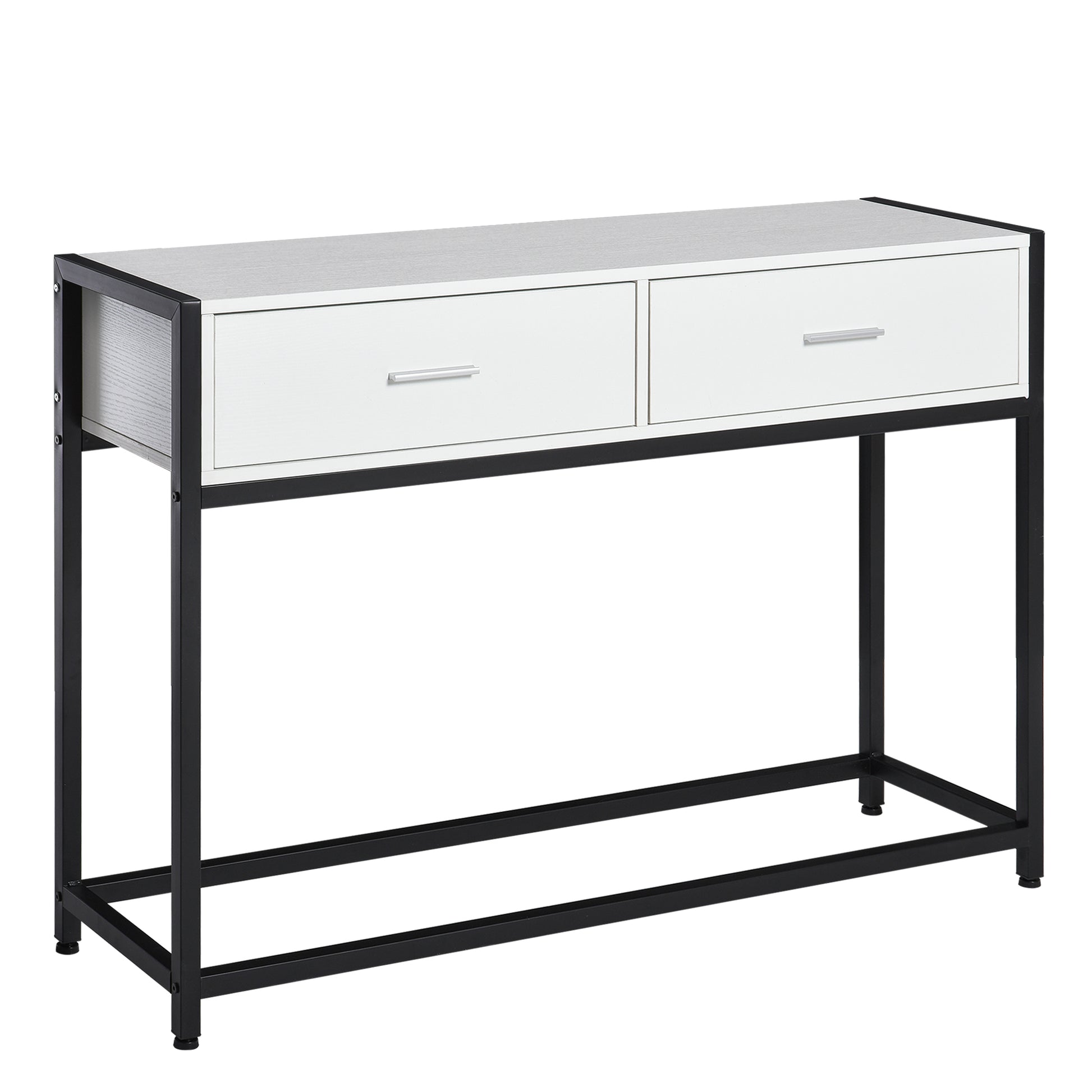 CONSOLA MODERNA BLANCO & NEGRO “MINIMAL CROSS DOUBLE DRAWER” image 1