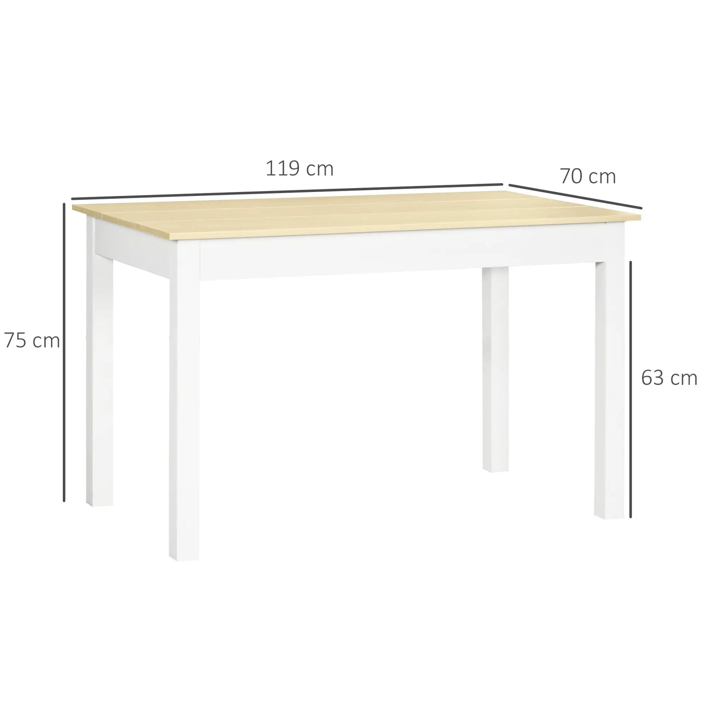 MESA DE COMEDOR PARA 4-6 PERSONAS – ROBLE Y BLANCO image 1