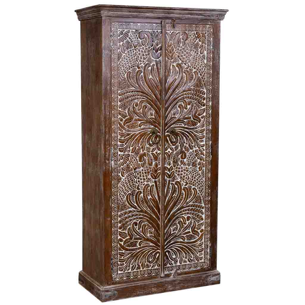 ARMARIO AKI DE MADERA ARTESANAL CON 2 PUERTAS MARRÓN image 0