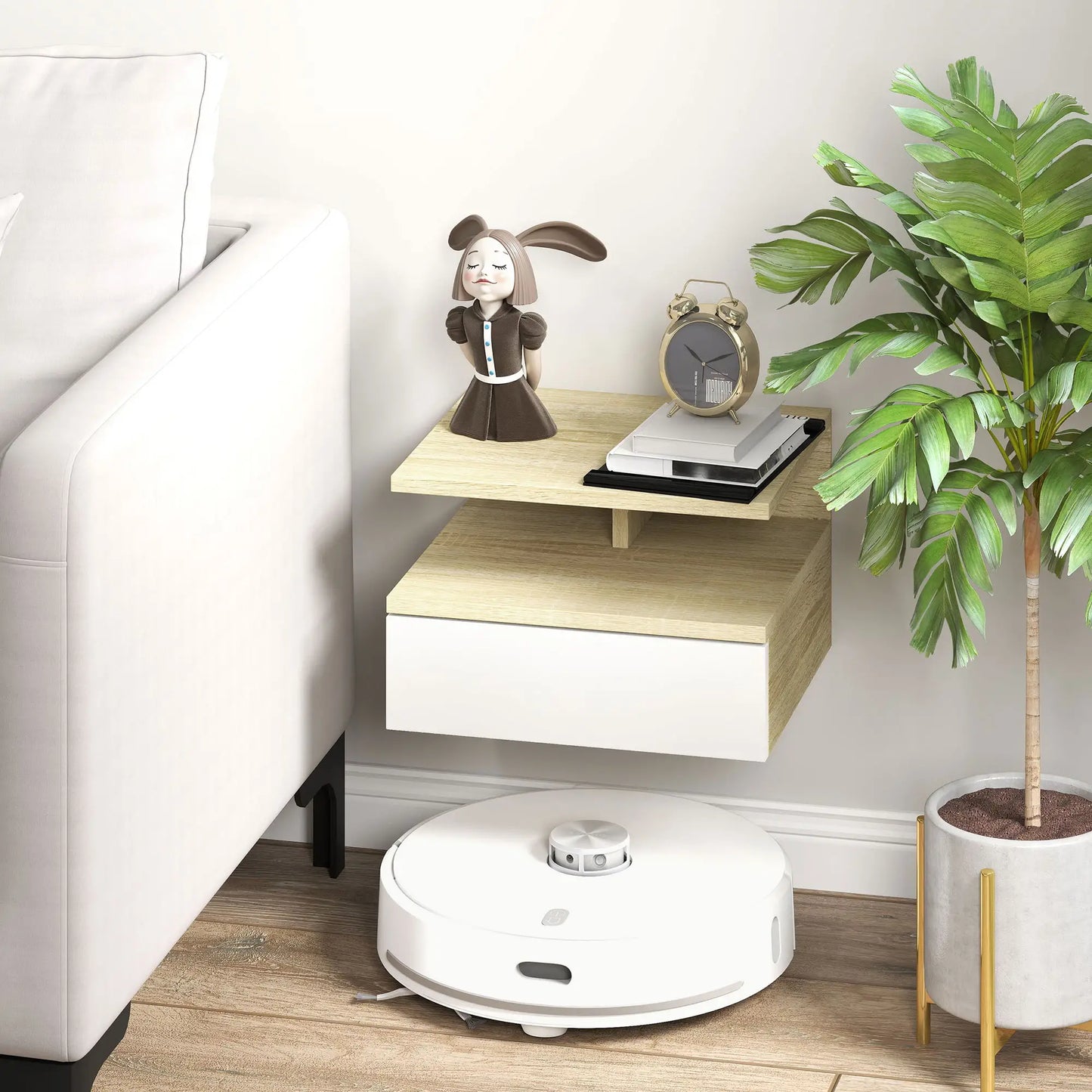 SET DE MESITAS FLOTANTES SKYWOOD DUO ROBLE image 1