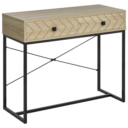 CONSOLA NATURAL METAL “ZIGZAG RETRO DOUBLE DRAWER” image 0