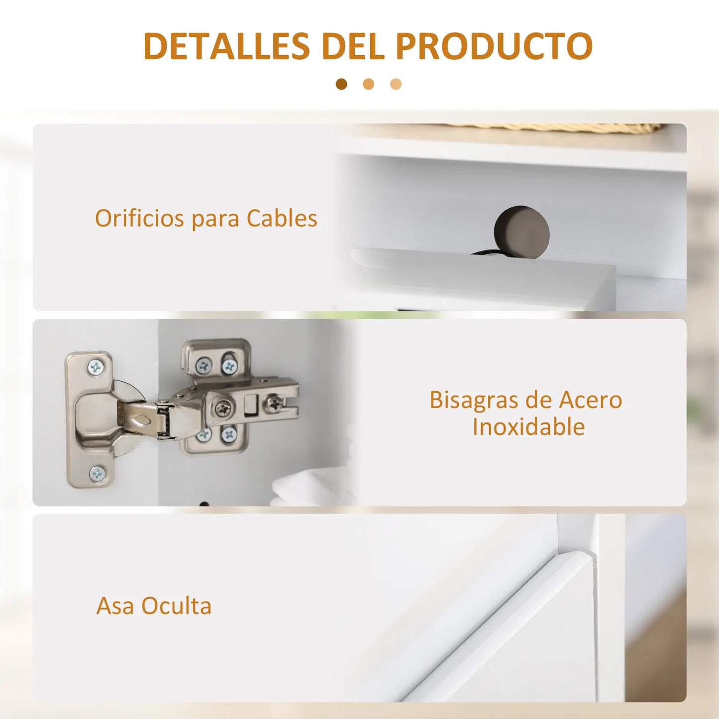 MUEBLE APARADOR BLANCO MULTIFUNCIONAL 120 CM – SOPORTE TV HASTA 50” image 5