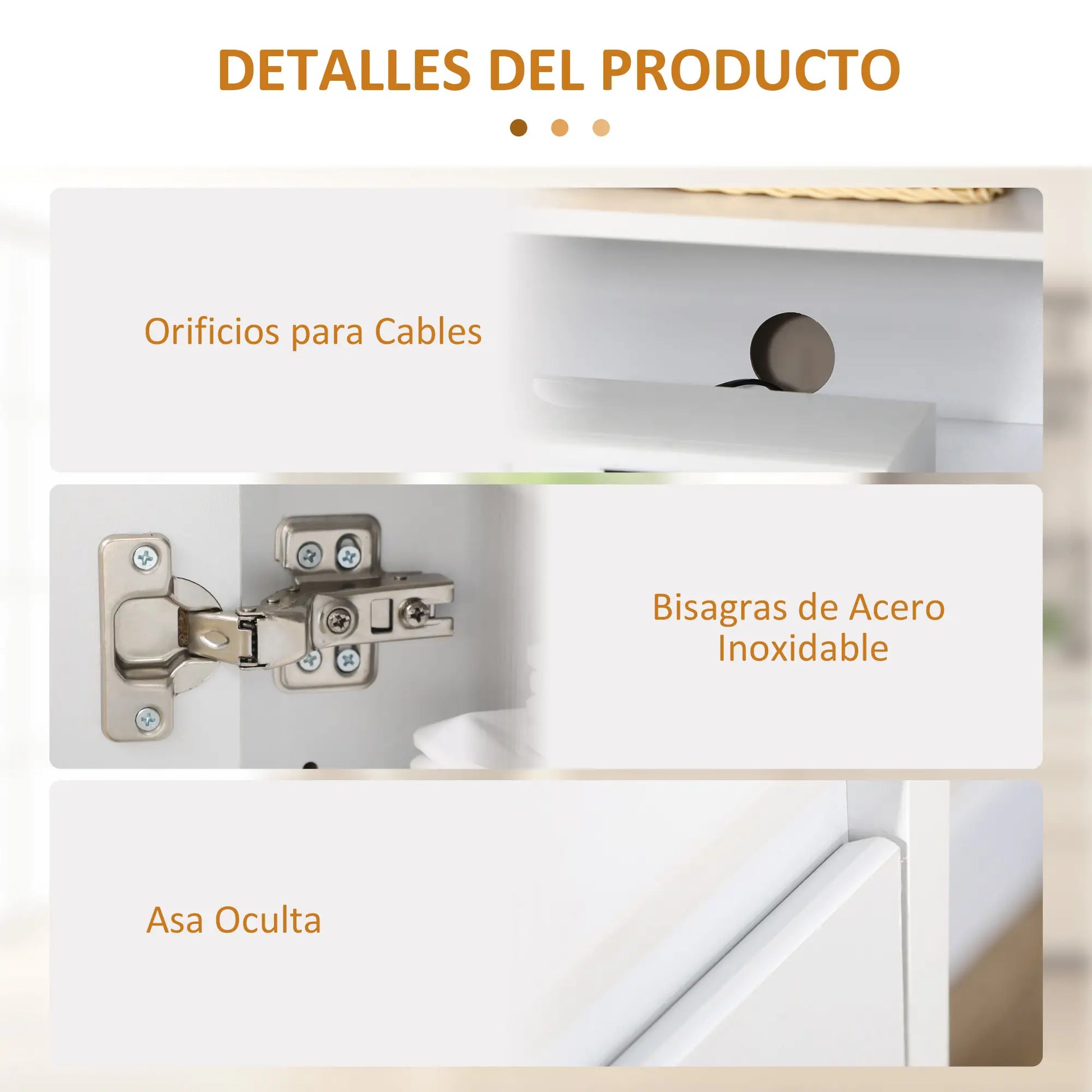 MUEBLE APARADOR BLANCO MULTIFUNCIONAL 120 CM – SOPORTE TV HASTA 50” image 5