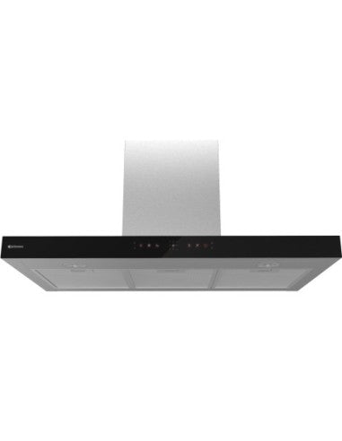 Campana de pared FreeTouch Johnson 90 cm Inox frente cristal negro image 0