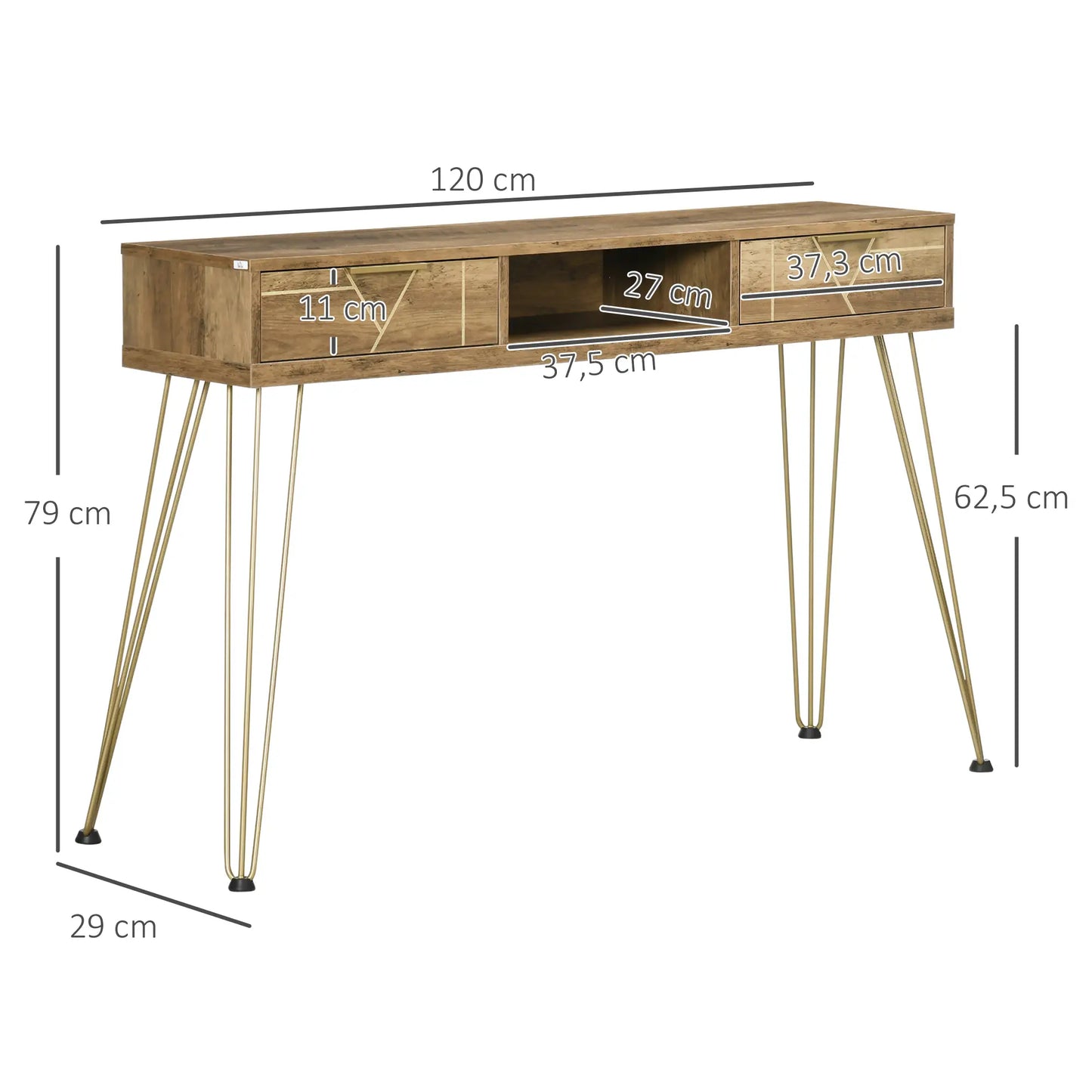 CONSOLA DE ENTRADA “BRONZE GEOMETRIC 2 DRAWERS” image 9
