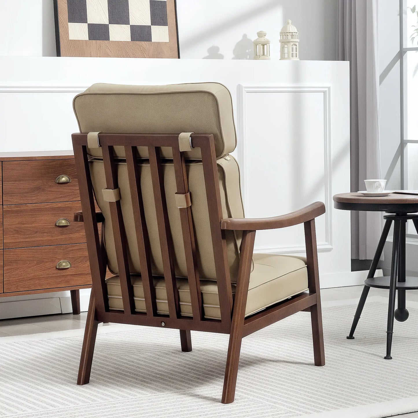 SILLÓN MODELO NOGAL KHAKI – SILLÓN TAPIZADO EN PU image 9