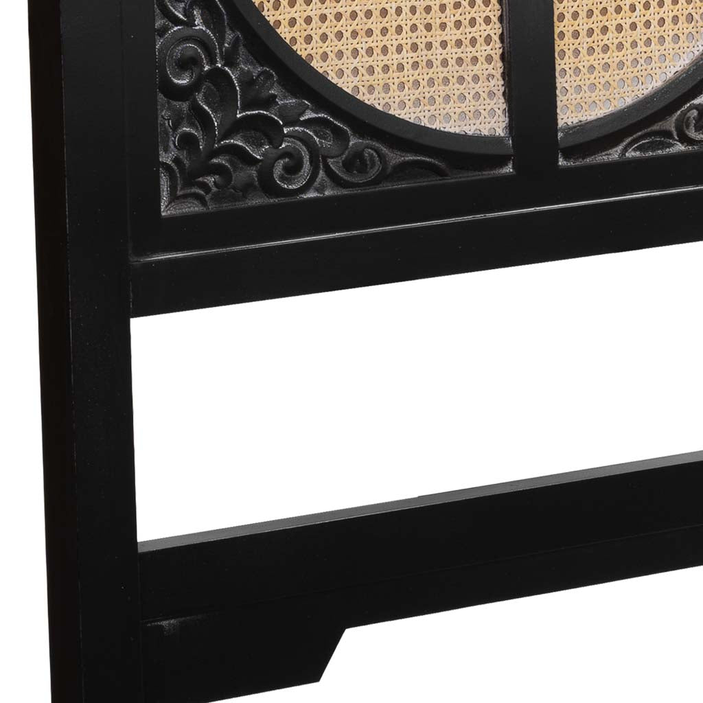 CABECERO DE CAMA ALIKA DE MADERA CON REJILLA NEGRO image 3
