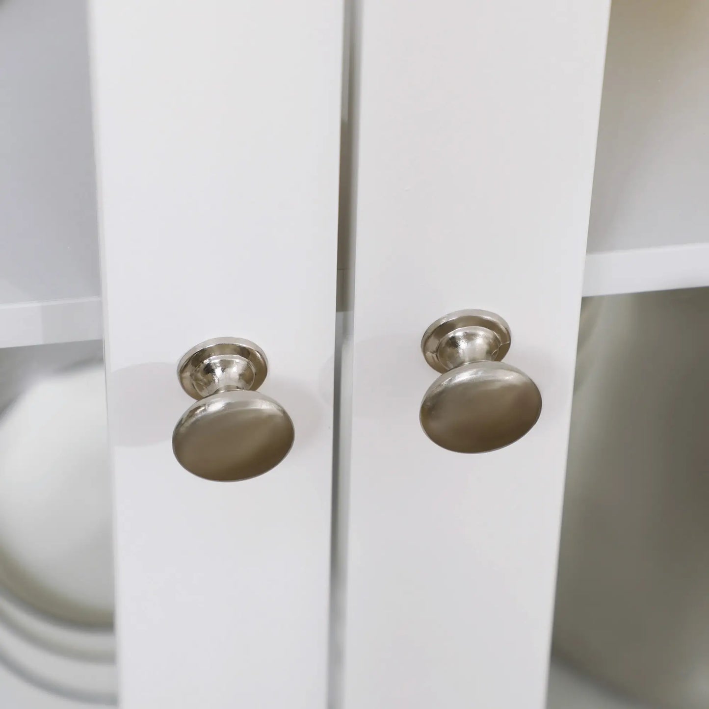 APARADOR DE COCINA MODERNO CON PUERTAS DE VIDRIO – BLANCO Y MADERA image 7