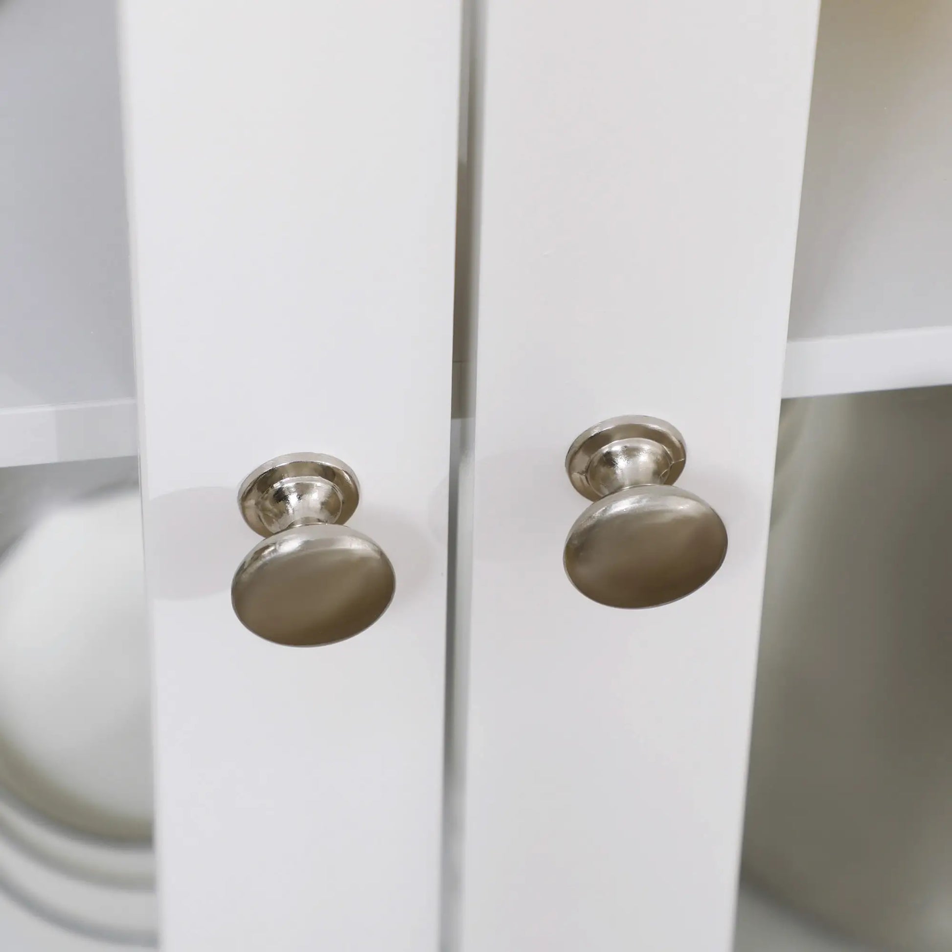 APARADOR DE COCINA MODERNO CON PUERTAS DE VIDRIO – BLANCO Y MADERA image 7