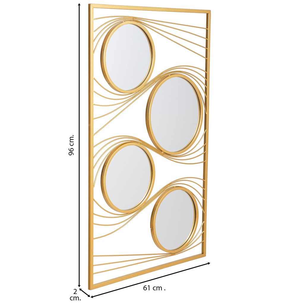 ESPEJO RECTANGULAR SANTIAGO DORADO CON ESFERAS image 2