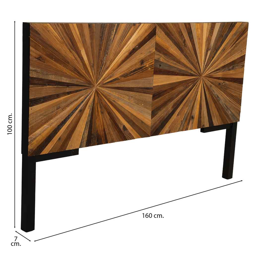 CABECERO TAKI DE MADERA RECUPERADA MARRÓN image 1