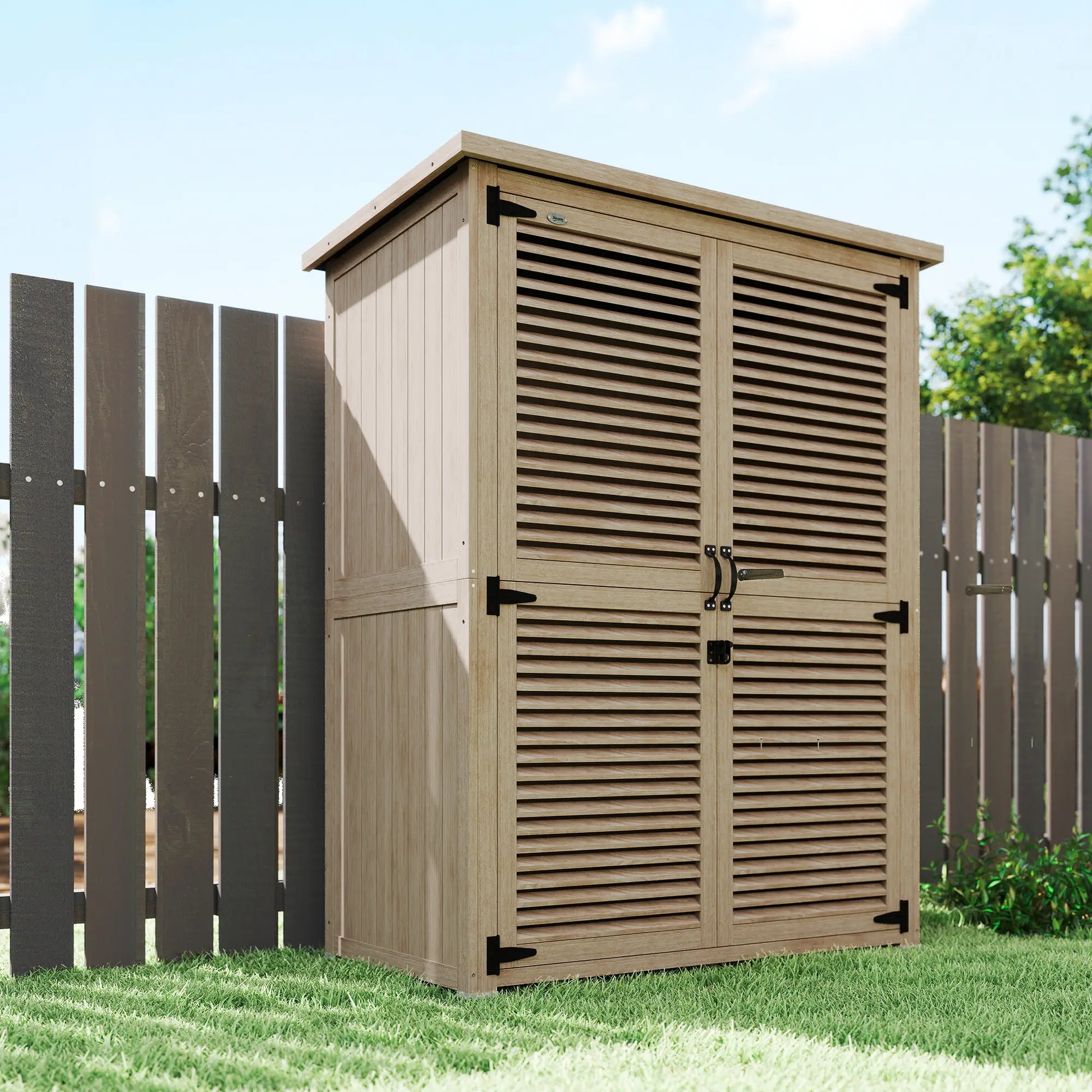 ARMARIO DE JARDÍN NATUREBOX – MADERA NATURAL CON PUERTAS DE PERSIANA image 7