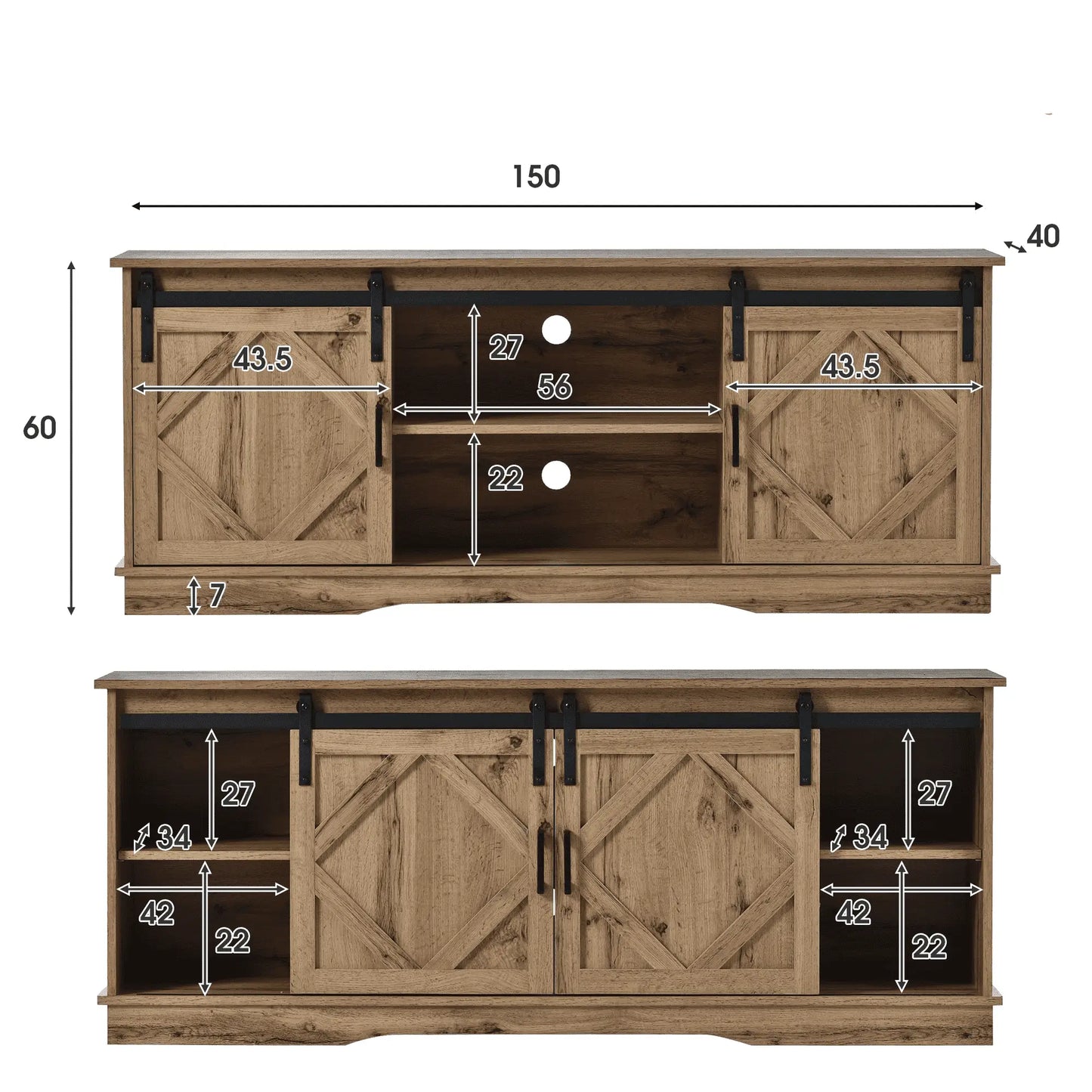 MUEBLE TV “RÚSTICO BARN DOOR 150” image 11