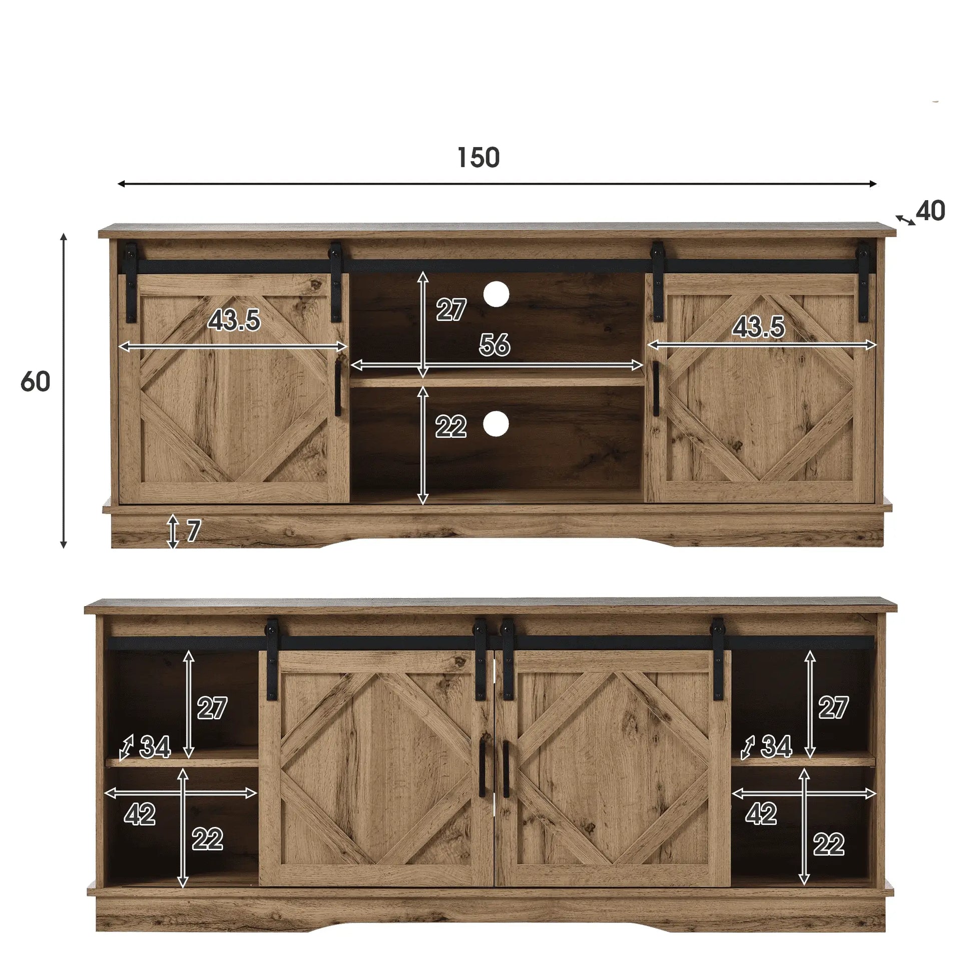 MUEBLE TV “RÚSTICO BARN DOOR 150” image 11