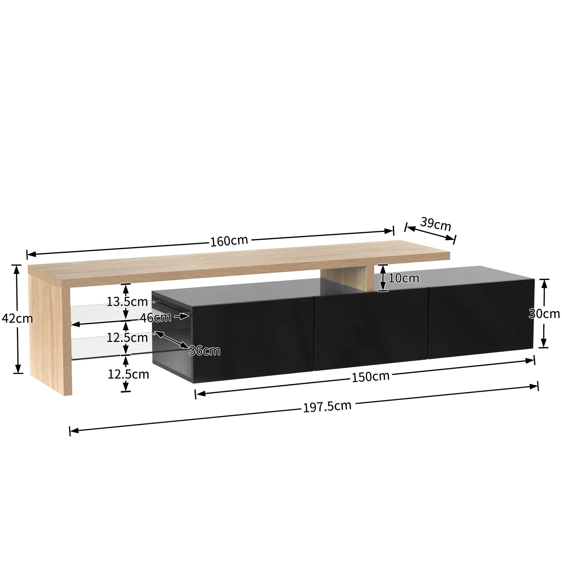 MUEBLE TV “LUX BLACK WOOD LED” 197,5 CM image 4