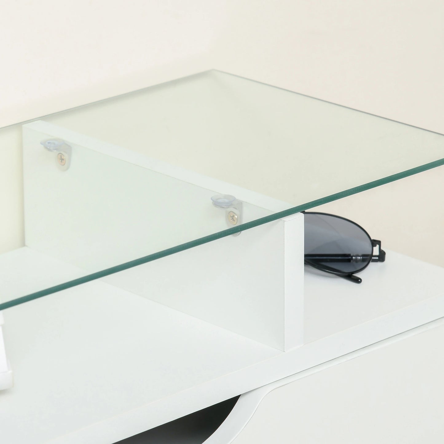 ZAPATERO ESTRECHO MODERNO CON ENCIMERA DE VIDRIO Y CAJÓN image 6