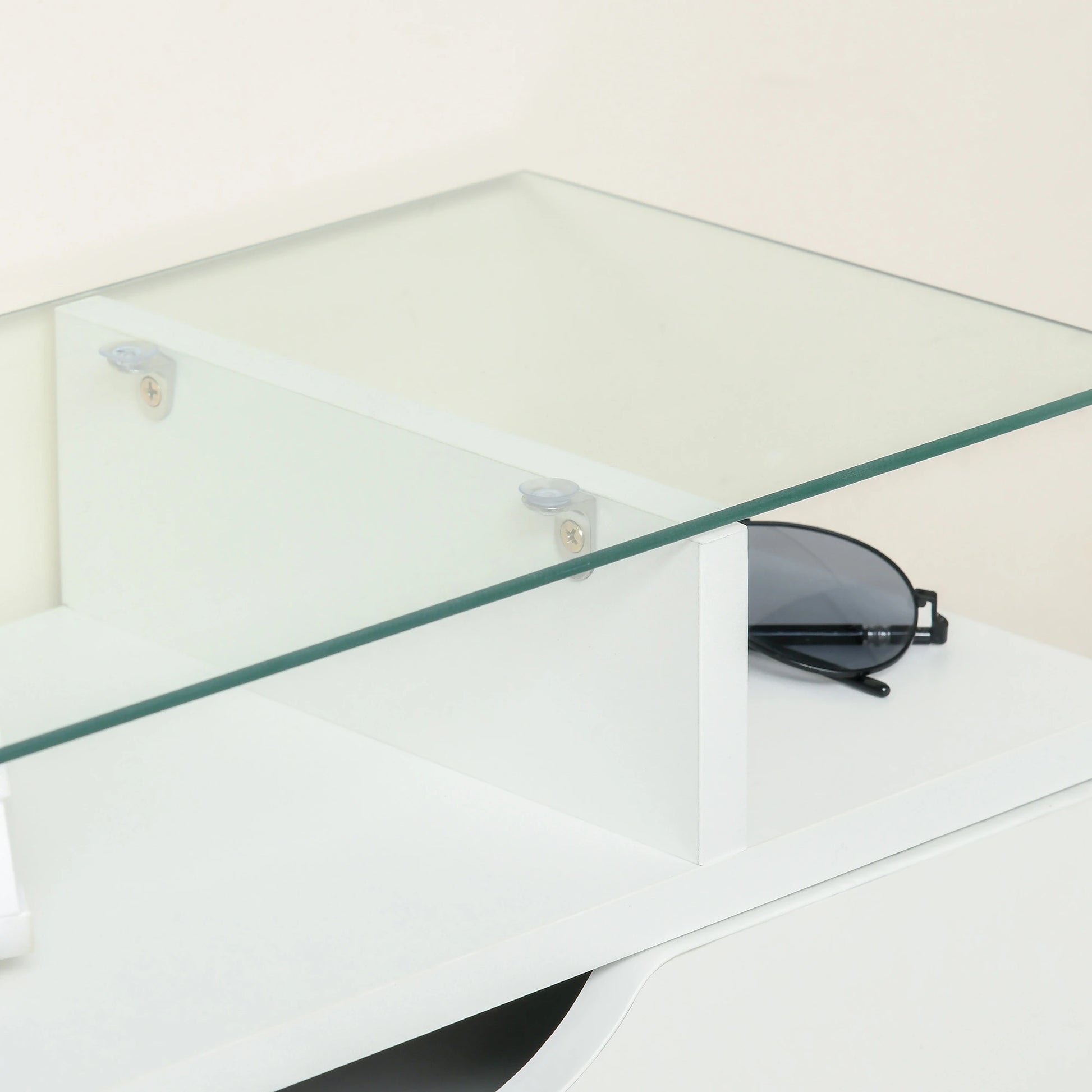 ZAPATERO ESTRECHO MODERNO CON ENCIMERA DE VIDRIO Y CAJÓN image 6