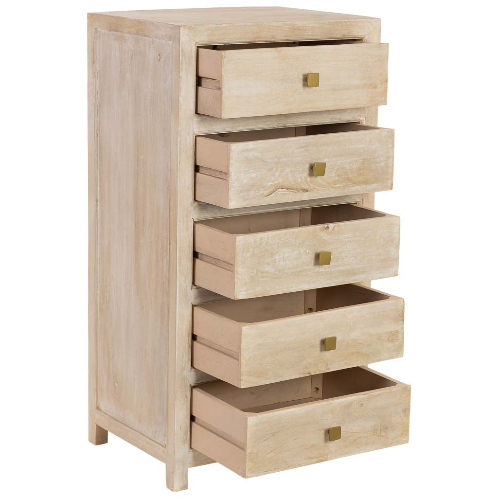 SINFONIER ALMA DE MADERA BLANCO 5 CAJONES image 1