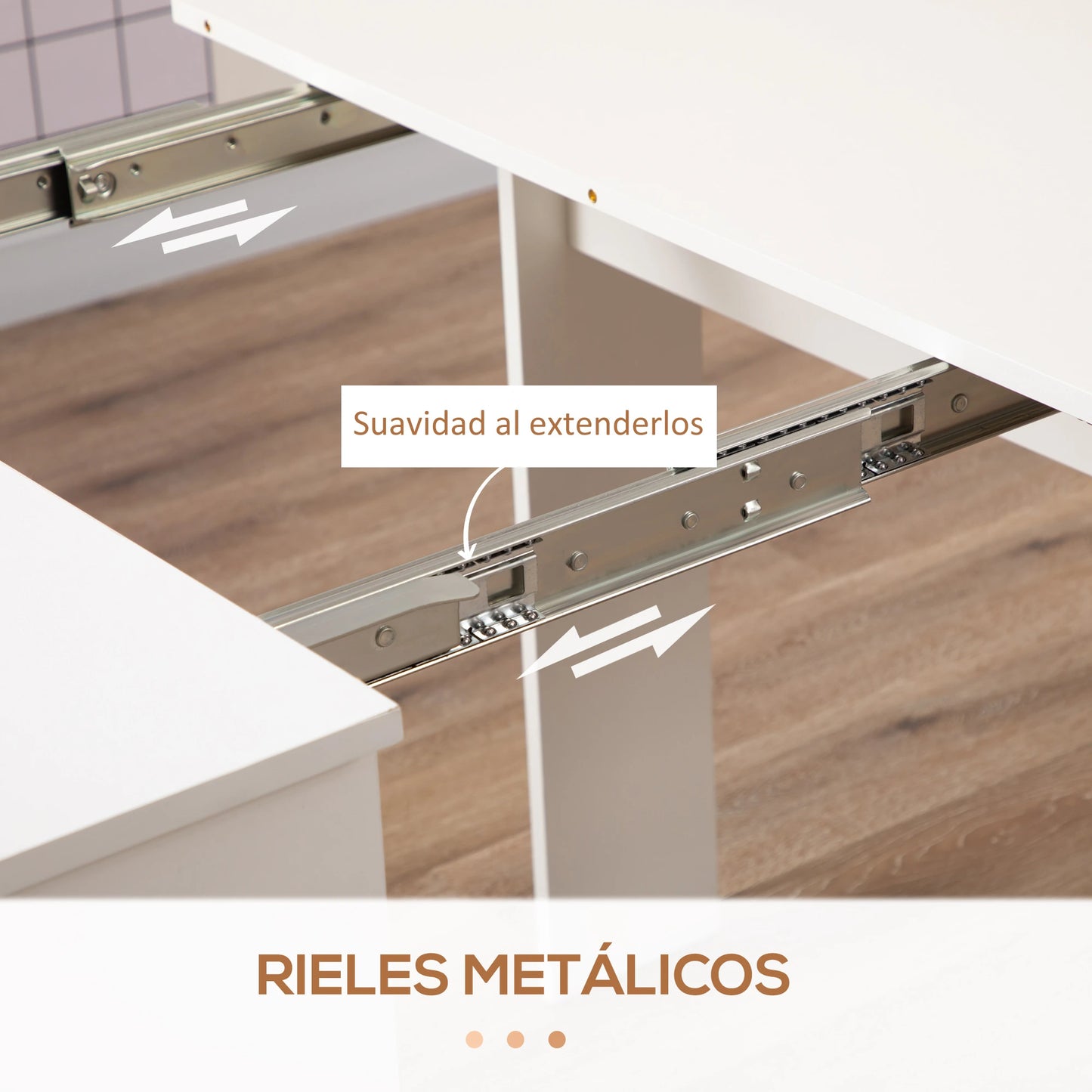 MESA DE COMEDOR EXTENSIBLE BLANCA 4-6 PERSONAS – MODELO ALHAMBRA image 5