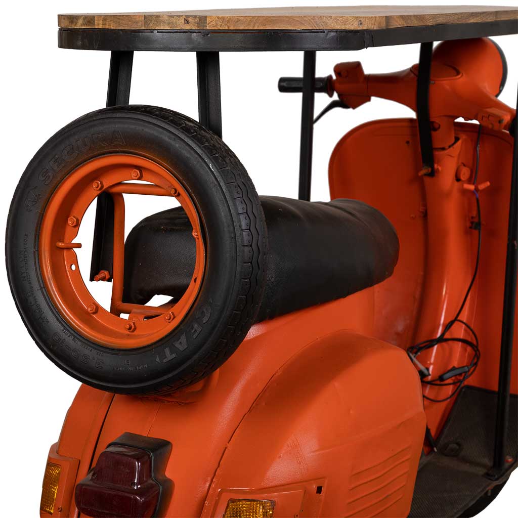 BARRA BOTELLERO MOTO VESPA ARTESANAL NARANJA image 6