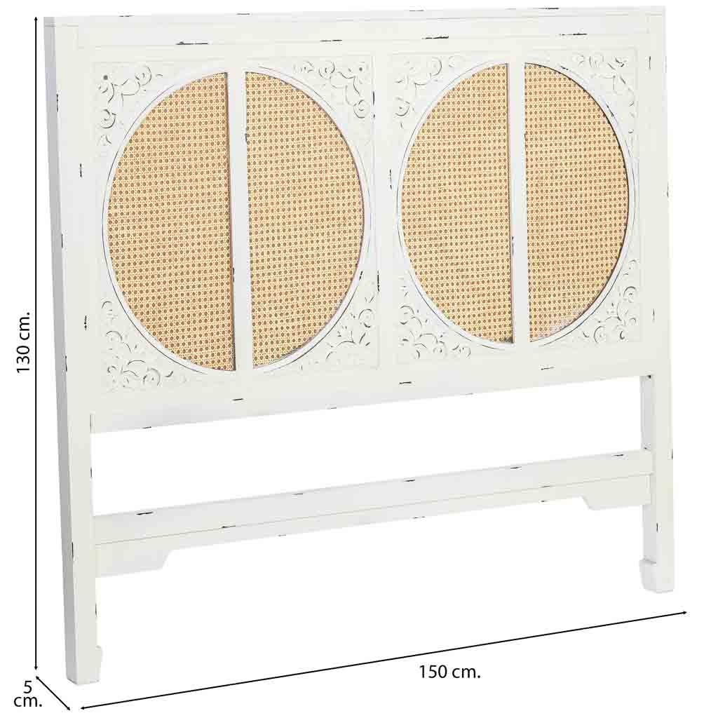 CABECERO DE CAMA ALIKA DE MADERA CON REJILLA BLANCO image 2
